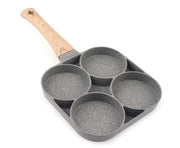 Tigaie Antiaderentă cu 4 Compartimente Rotunde, 32 cm – Model Piatră, Gri