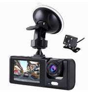 Camera auto DVR tripla Full HD 1080P, 3 lentile, Night Vision, G-Sensor, detectare miscare