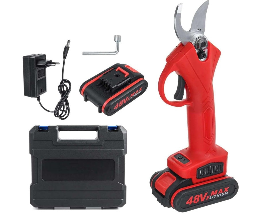 Foarfeca electrica pentru vita de vie si crengi, 2 acumulatori 48VF 5Ah