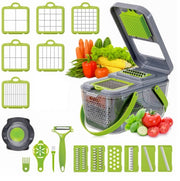Razatoare multifunctionala pentru fructe si legume, 22 piese, lame din otel inoxidabil
