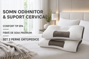 Set 2 Perne Ortopedice Cervicale cu Fibra de Soia, 48 x 74 cm, Confort Ergonomic si Respirabil