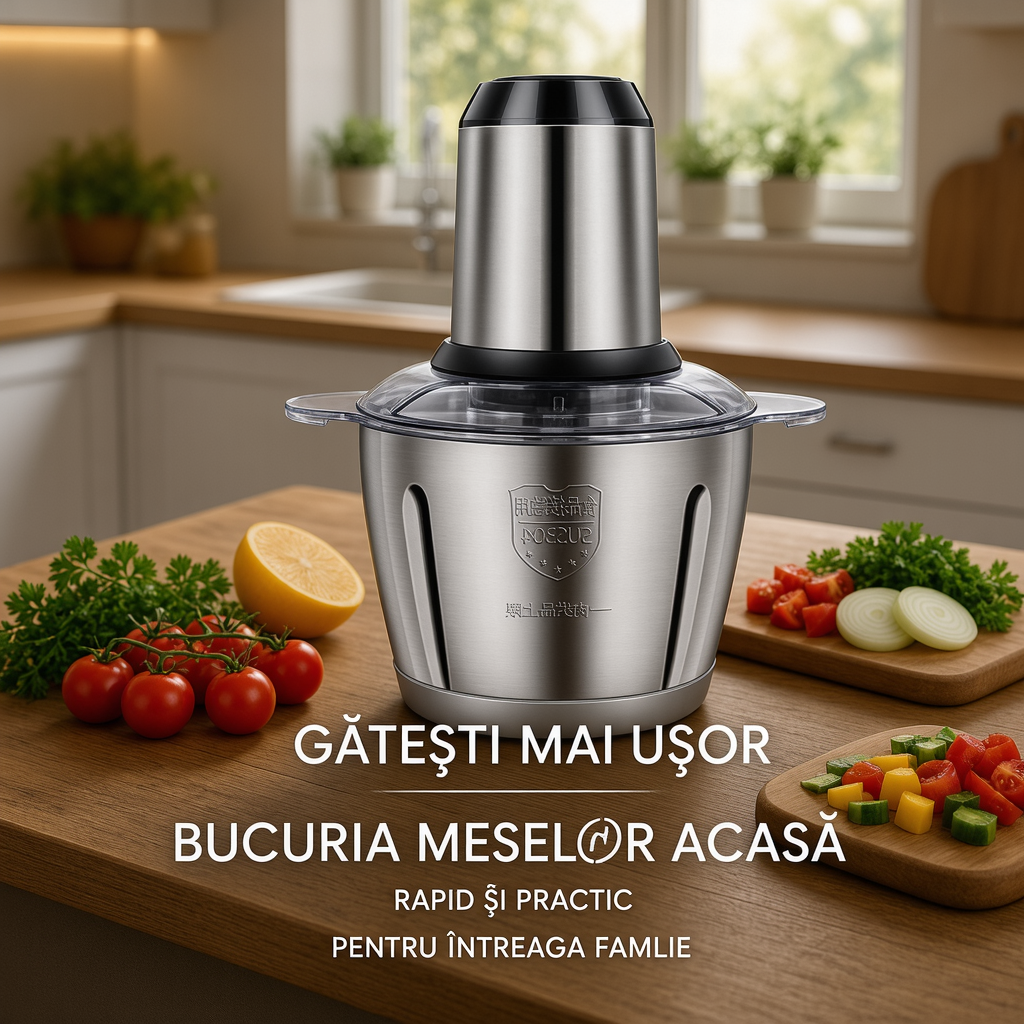 Tocator electric inox 250 W, 2 Litri, legume si fructe