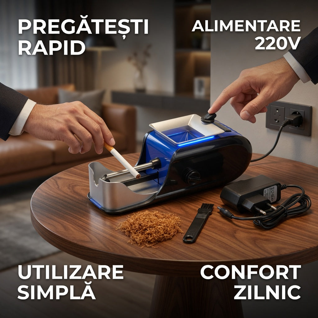 Aparat Electric pentru Facut Tigari cu Alimentare 220V – Rapid si Usor de Utilizat