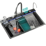 Chiuveta multifunctionala cu 2 cascade cu accesorii incluse, afisaj digital a temperaturii si robinet cascada