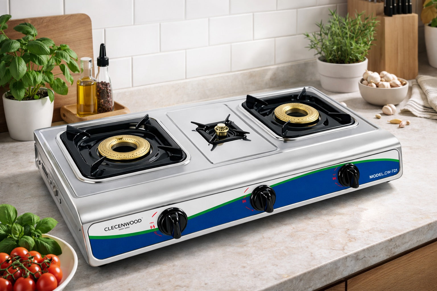 Aragaz pe Gaz cu 3 Arzatoare, Design Compact, Gatire Rapida si Eficienta