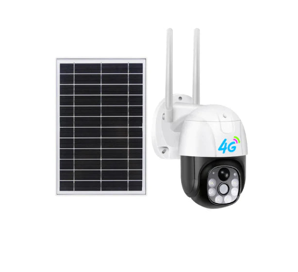 Camera de Supraveghere Solara 4G Cartela SIM 3 MP, Zoom 10X, Full HD 1080p, Panou Solar 9W Rezistenta La Apa IP 66, Alba