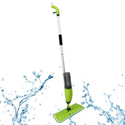 Mop cu pulverizator, 600 ml, microfibra reutilizabila, pentru curatare uscata si umeda, verde