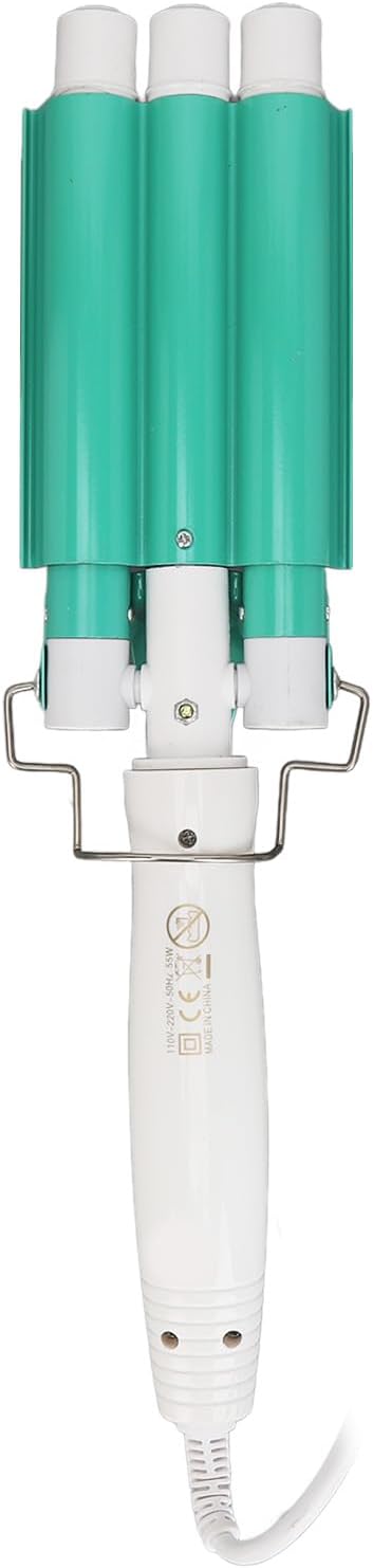 Ondulator ceramic 3 elemenți, încălzire rapidă 28 secunde, alb-verde