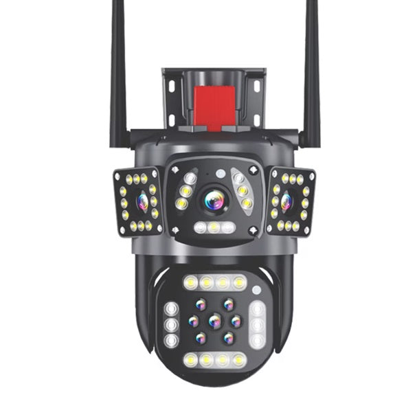 Camera de supraveghere tripla 4g, 6MP, Full HD, AI Tracking, Night Vision Color 50M
