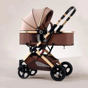 Carucior 2 in 1 pentru copii, pliabil, cu suspensii, transformabil landou-sport, 0-36 luni, cos pentru accesorii