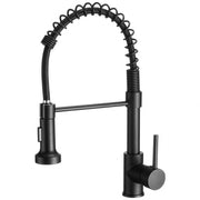Baterie de bucătărie neagră, cu pipă flexibilă și duș extractabil, 2 moduri de jet, inox, 46 cm