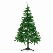 Brad artificial de Crăciun, 180 cm, verde, cu ornamente, instalație luminoasă și suport inclus