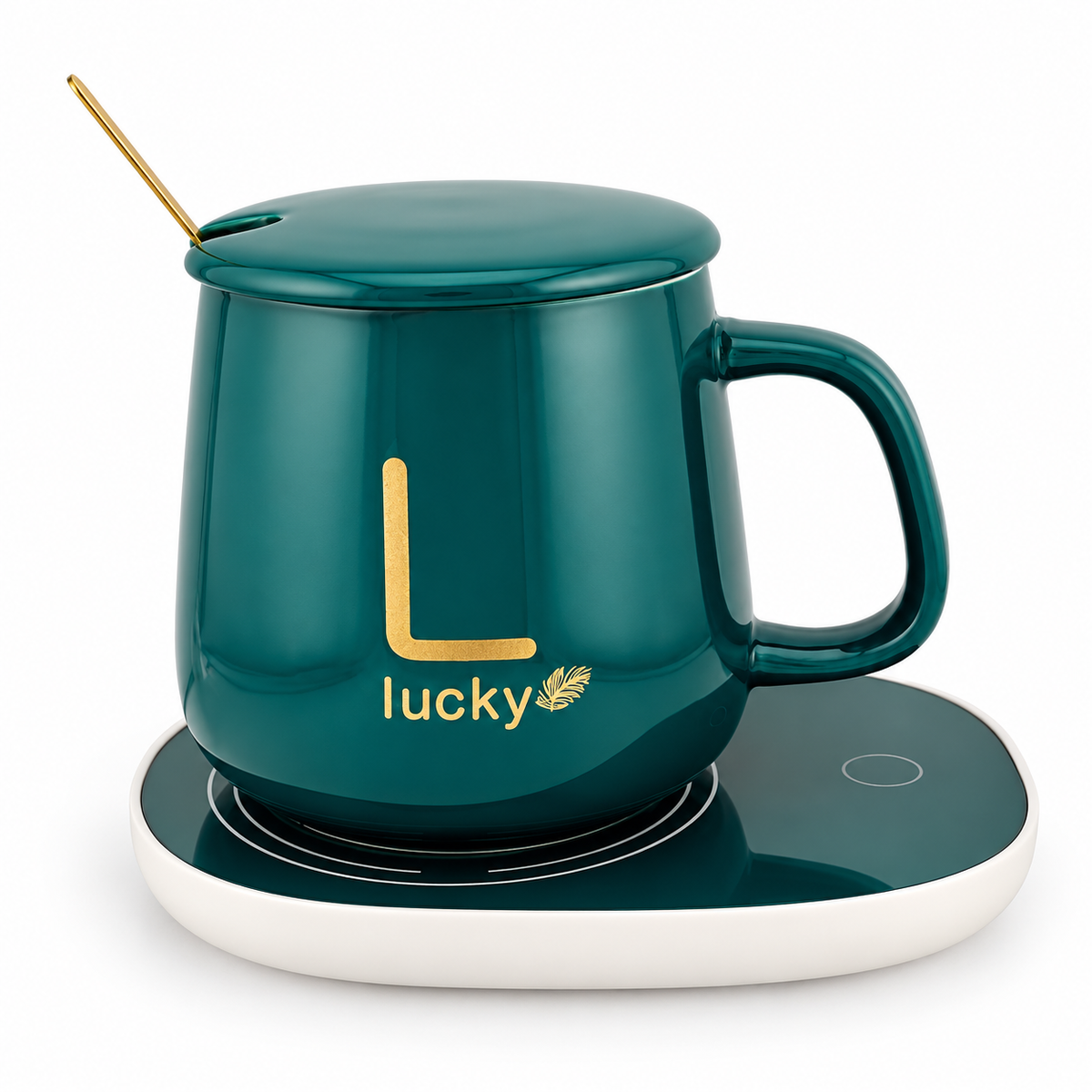 Cana ceramică cu încălzitor și linguriță – 55°C, 400 ml, 220V