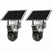 PACHET 2 X Camere de Supraveghere cu Panou Solar, Wi-Fi, 3MP+3MP, Zoom 10X și Rotire 360°