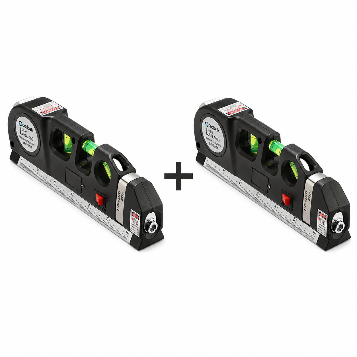 Pachet 2 x Nivele Multifuncționale cu Laser, Boloboc și Ruletă de 2,5 m – Precizie în Măsurători