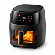 Friteuză cu Aer Cald 8L, 3500W, Display Digital Touch și Fereastră de Vizualizare – Air Fryer Negru