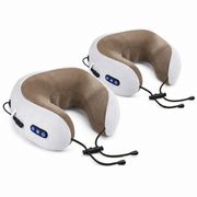 Pachet 2 Perne Cervicale Electrice Wireless cu Vibromasaj, Spumă cu Memorie, 3 Programe și 3 Viteze