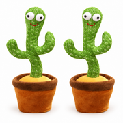 Set 2 Jucării Cactus Interactive, Dansatoare și Vorbitoare, cu Muzică și Funcție de Repetare, Copii 3+ Ani