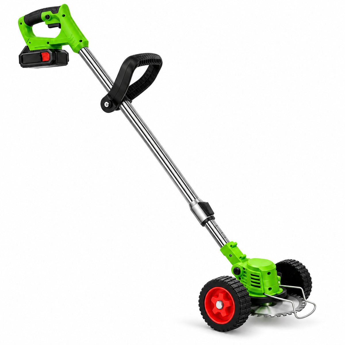 Motocoasă Electrică 48V cu 2 Acumulatori, Roți Detașabile, Tijă Telescopică și Accesorii