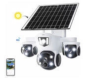 Camera de Supraveghere WiFi cu 3 Obiective, 15MP Ultra HD, Zoom 10X, Rotire 360°, Night Vision Color, IP66