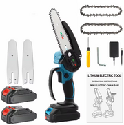 Mini drujba cu lant, fara fir, lama 6 inch, portabil , cu 2 acumulatori 48V + 2 lanturi