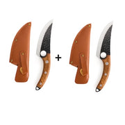 Pachet 2 cuțite forjate 27,5 cm — mâner maro, inox antiderapant