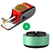 Set aparat electric pentru făcut țigări + scrumieră 2 în 1 cu purificare – verde metal