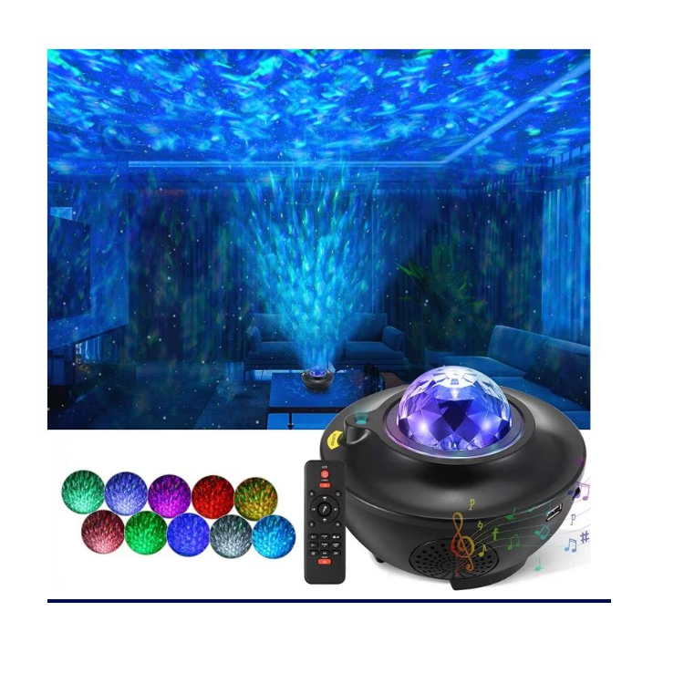 Proiector LED RGB cu Bluetooth, difuzor muzical, telecomandă și timer – 21 moduri de iluminare