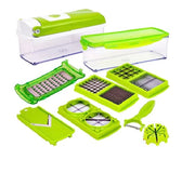 Feliator legume 12 funcții – design alb-verde cu lame inoxidabile