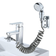 Set extensie duş cu perete + furtun flexibil – compatibil robinet / cadă
