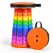 Scaun Pliabil Telescopic Portabil, Înălțime Reglabilă 6–45 cm, Compact, cu Mâner de Transport, pentru Camping, Pescuit, Drumeții și Grădină, Multicolor