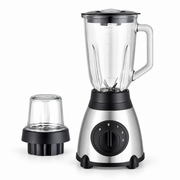 Blender 2 în 1, 450W, Bol din Sticlă 1,5L, 3 Viteze și Funcție Pulse, Râșniță Inclusă – Inox/Negru