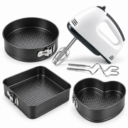 Pachet Prăjituri în Familie – Mixer de Mână 250W cu Accesorii și Cutie de Depozitare + Set 3 Tăvi cu Bază Detașabilă