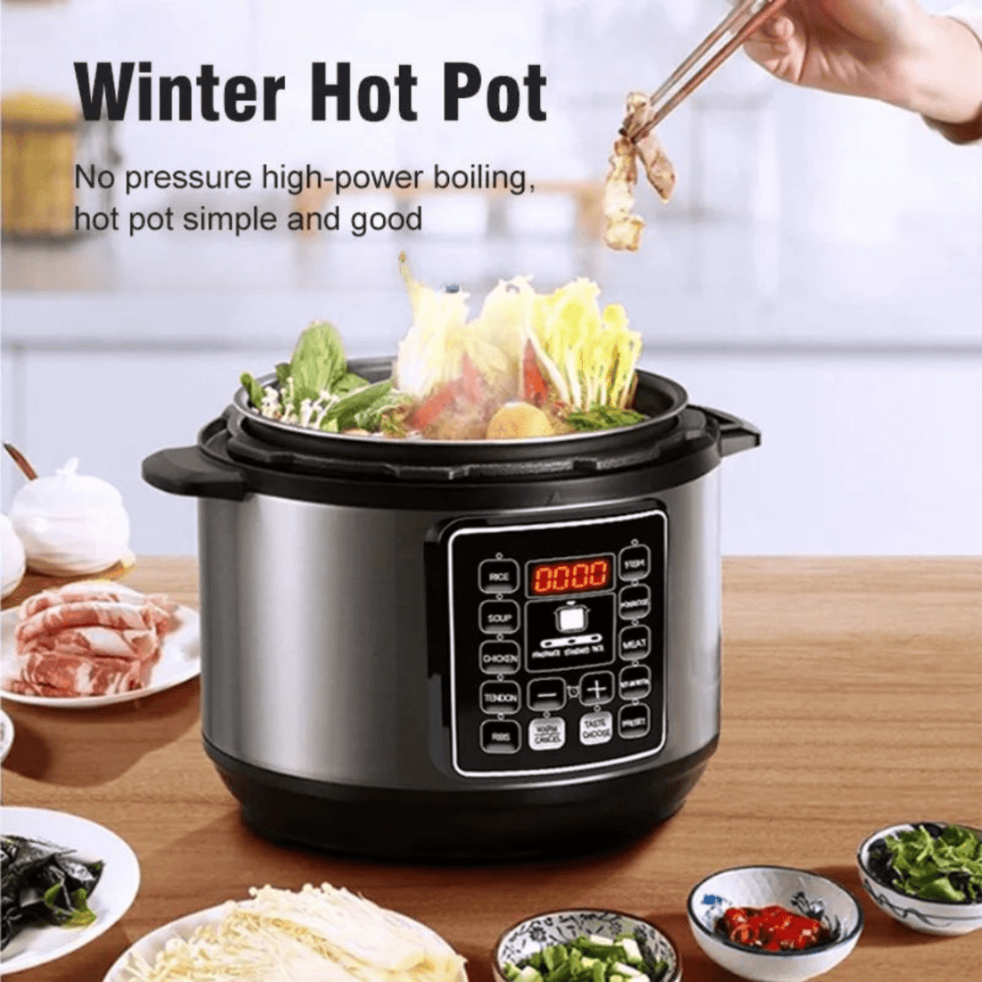 Oala sub presiune electrica 6L, 1050W, 25 programe, sistem 10 in 1