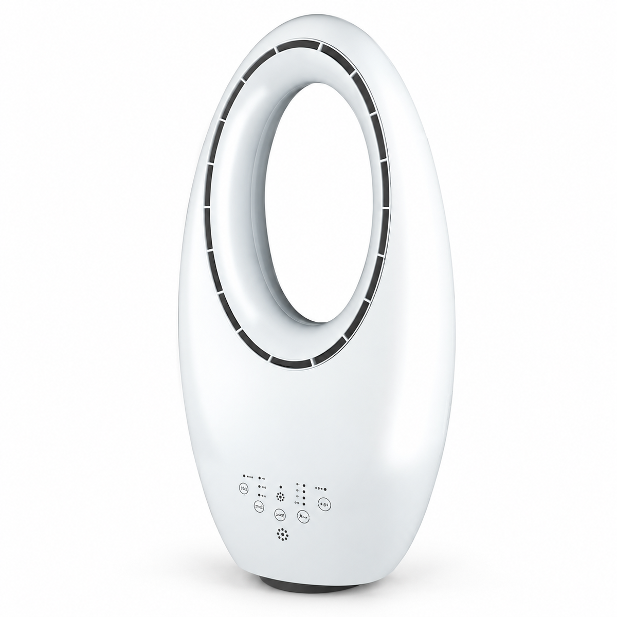 Ventilator fara elice cu purificator de aer 2 in 1 si 4 lumini LED