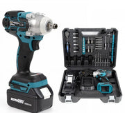 Cheie de impact, Mașina de înșurubat, 550Nm , 43 de Accesorii , 2 Acumulatori 48V LI-ION și valiza inclusa