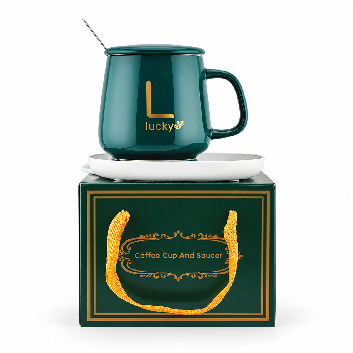 Cana ceramică cu încălzitor și linguriță – 55°C, 400 ml, 220V