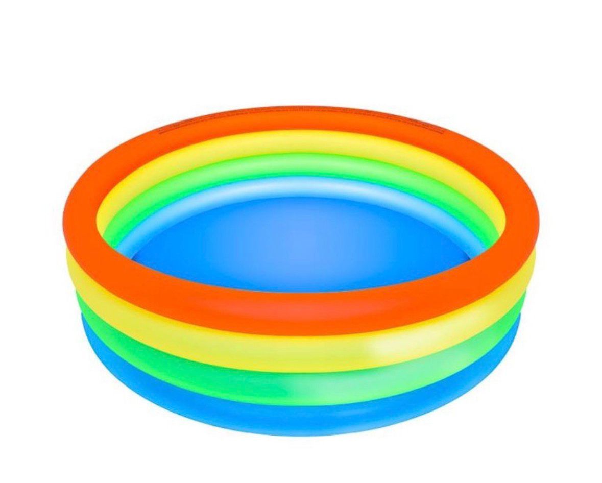 Piscină Gonflabilă pentru Copii, 4 Inele Colorate, 168 x 46 cm, Vinil Rezistent