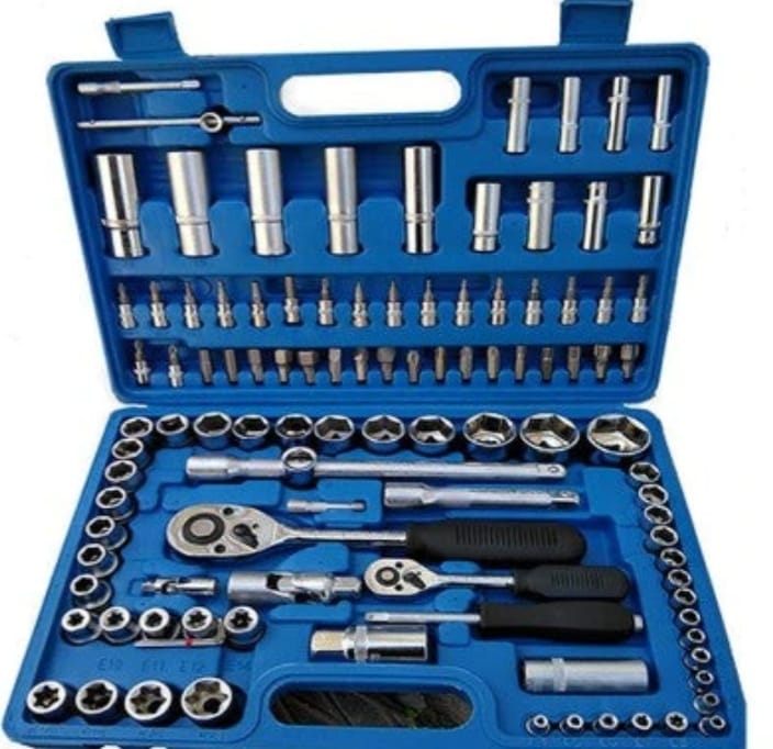 Trusa profesionala scule cu 108 piese tubulare cromate Chrome Vanadium