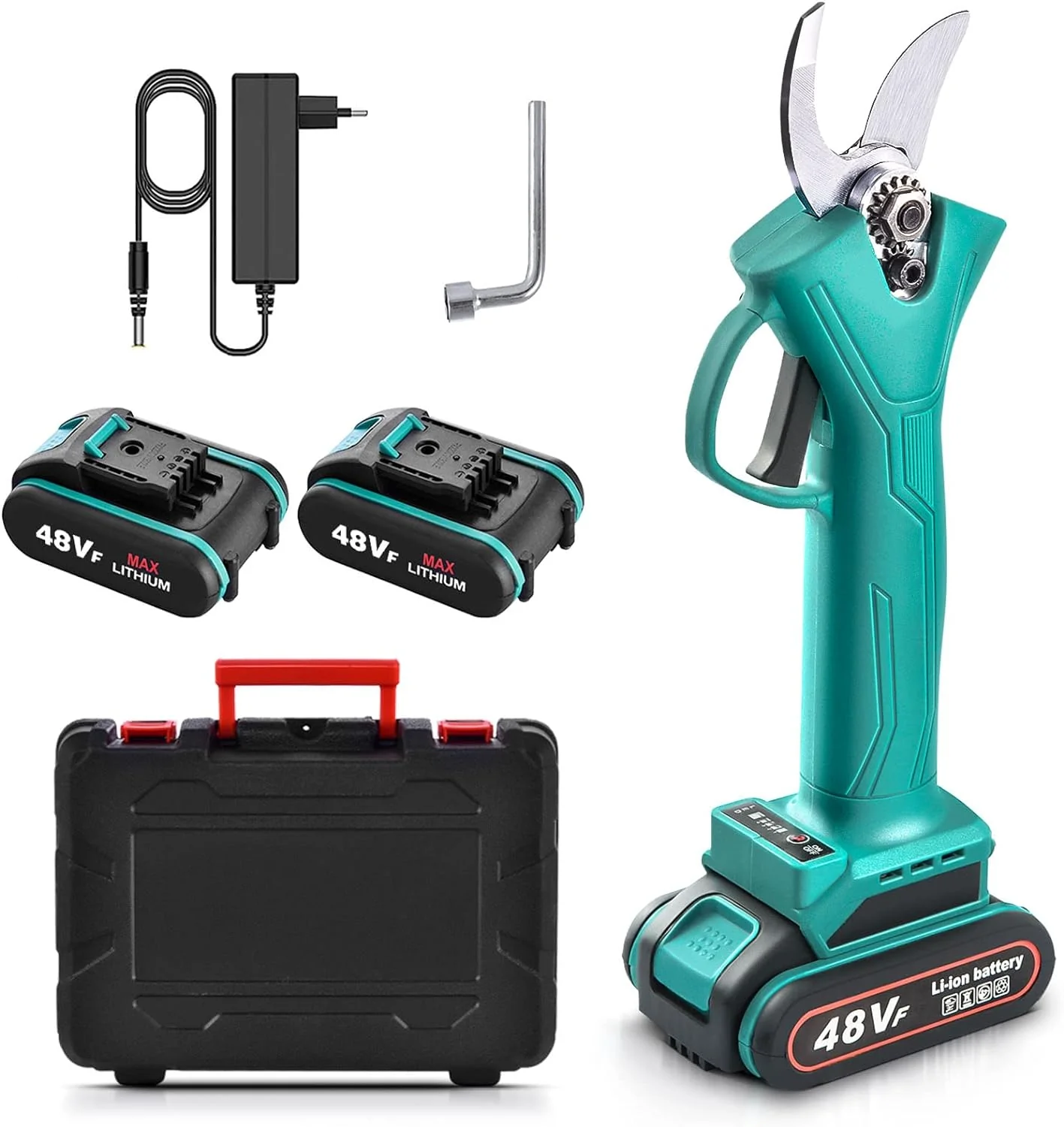 Foarfeca electrica pentru vita de vie si crengi, 2 acumulatori 48VF 5Ah