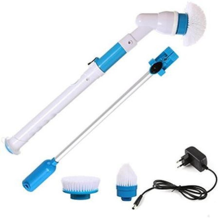 Aparat multifunctional de curatat cu 3 perii interschimbabile, alb-albastru