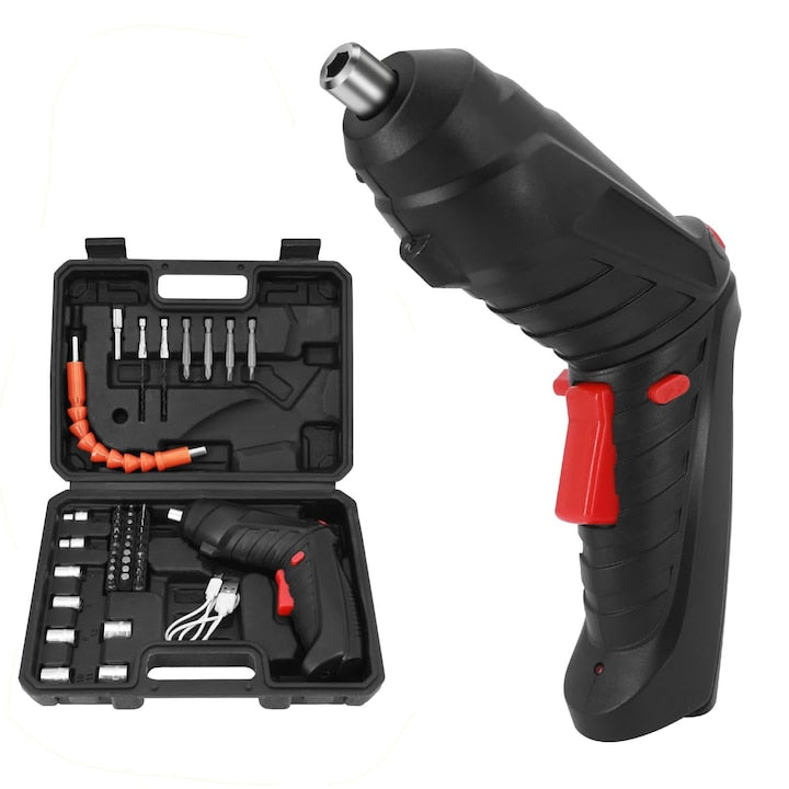 Set șurubelniță electrică wireless – 50W, 48 accesorii, LED, acumulator Li-ion 1300 mAh