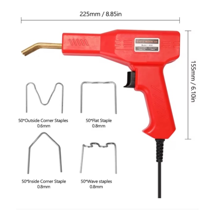 Pistol lipit plastic 50W cu trusă incluse și capse