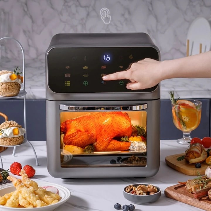 Friteuza electrica 12L, cu geam de sticla