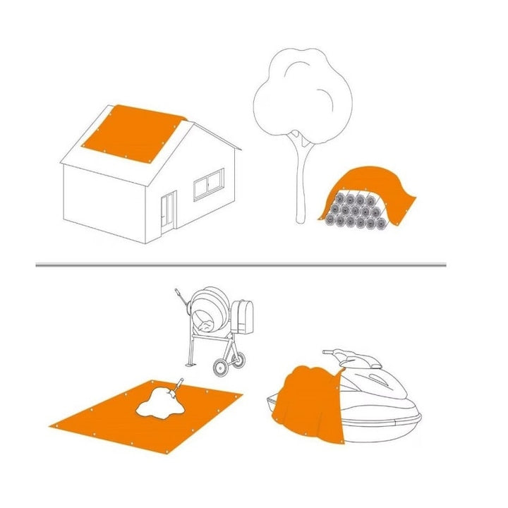 Prelată impermeabilă 3×4 m cu inele metalice — protecție universală