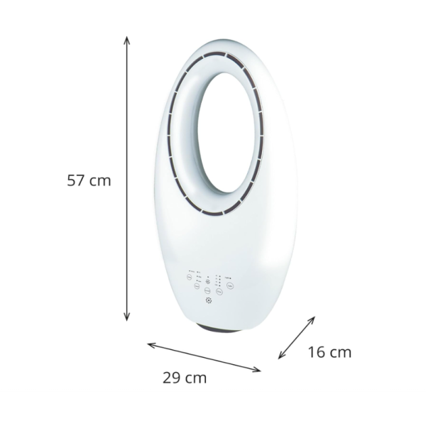 Ventilator fara elice cu purificator de aer 2 in 1 si 4 lumini LED